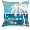 Summer Beach Aquarium Pillow Pattern Linen Material Summer Living Room Sofa Decorative Pillow Cover