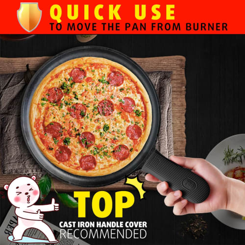 Cbiumpro Cast Iron Handle Covers, Silicone Heat-Resistant Hot Cast Iron Skillet Pan Handle Cover Holder Sleeves, 2-Pack