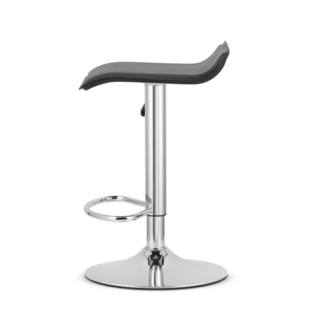 FORT Stool - Black Eco-leather / Chrome Base