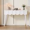Vanity table, dressing table, with 2 drawers, metal legs, white, Dimensions: W100 × D40 × H76 cm