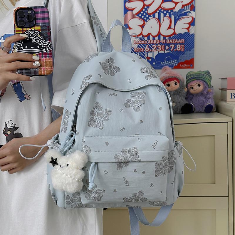 Schoolbag Cute Cartoon Bear Backpack Female Korean High Value Junior High School Student Elementary School Bag Lightweight Travel Small Backpack