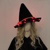Light up LED Witch Hat Cosplay Luminous Scarecrow Witch Hat Women Halloween Party Accessories Trick Or Treat Supplies