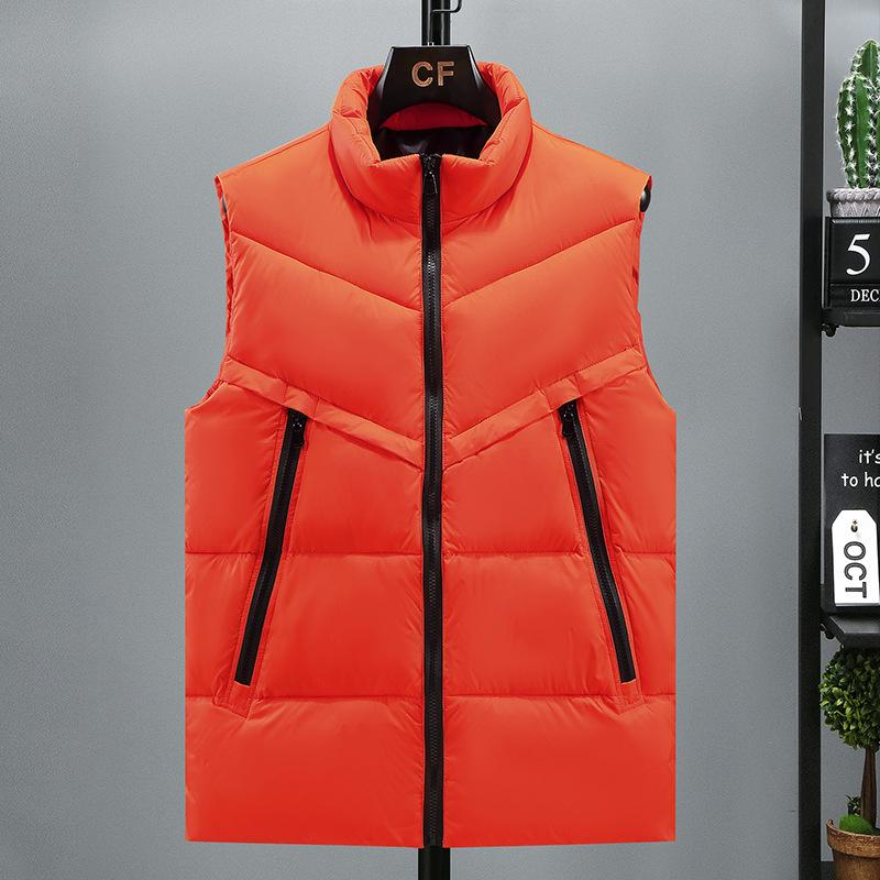 

2026 Plus Size Men s Thickened Vest New Thickened Outer Warm Jacket Outdoor Loose Casual Solid Color Vest S-8XL M оранжевый