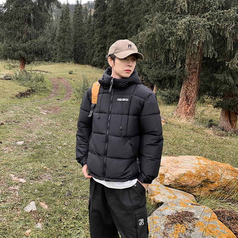 Hooded Short Down Cotton Jacket for Men and Women Couples Winter Trend Warm Outdoor Sports Thickened Cotton Jacket