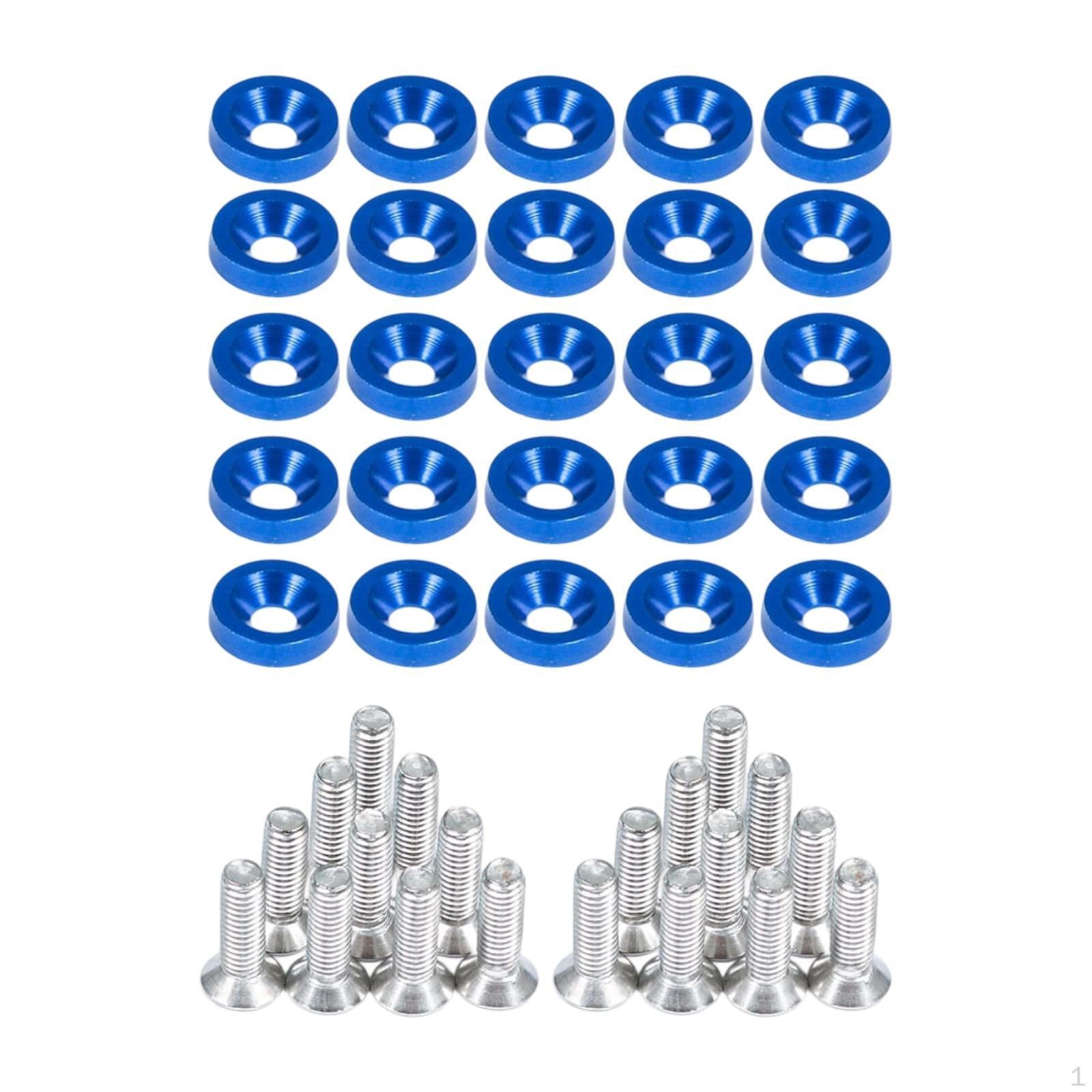 

20 штук Винты для номерного знака Крепежные элементы Крепеж для автомобильного номерного знака Ржавчиноустойчивый Универсальный M6x20мм с шайбами синий