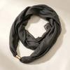 Solid Color Cylinder Magnetic Buckle Lazy Scarf Women Cotton Linen Texture Magnetic Neck Warmer Spring Autumn Versatile No-Tie Decorative Neck Gaiter