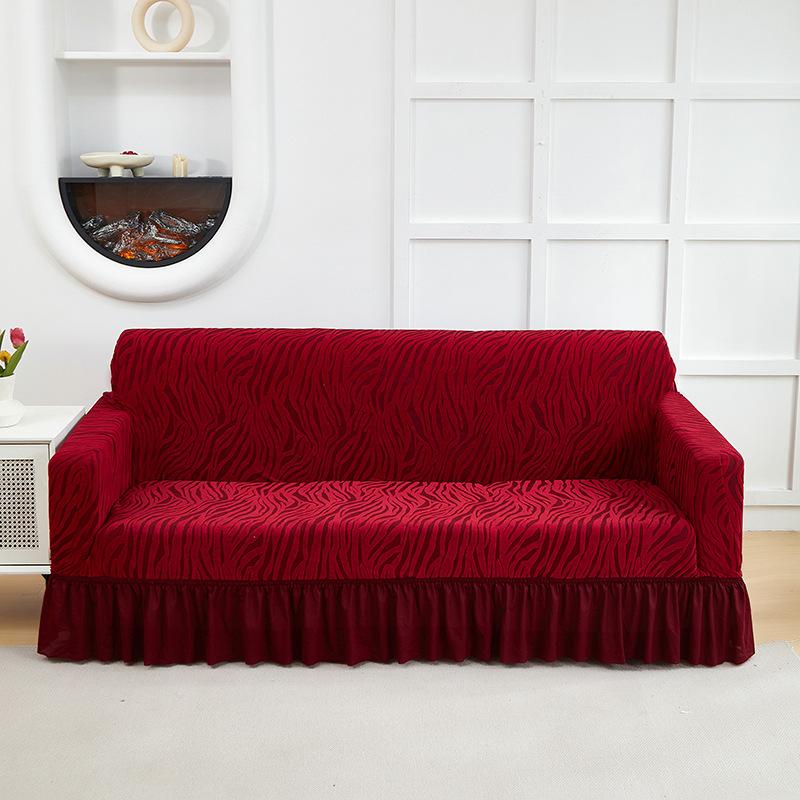 Verdickter Kationischer Rock Sofabezug Elastisch All-Inclusive Staub Sofabezug Einzel Doppel Drei Oder Vier Personen Kombination