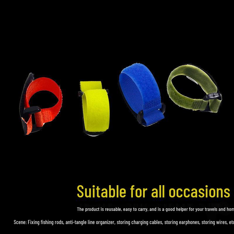 Velcro Sweatproof Fishing Rod Holder Strap - Lure Bait Tie Down, Nylon Cable Tie