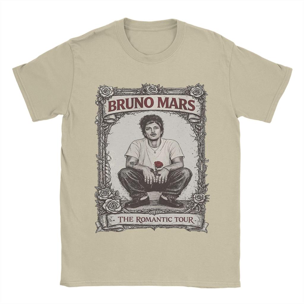 The Romantic Tour Bruno Mars 2026 T Shirt Unisex Pure Cotton Casual TShirts Round Neck Tees Short Sleeve Clothes Summer