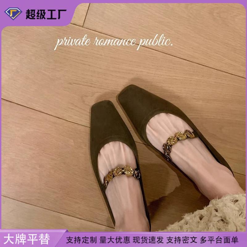 Chengdu niche fashion single shoes women's square head fashion Huizhou women's shoes French retro work shoes thick heels are not tired
