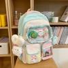 High value dopamine sweet contrasting color girl heart backpack college wind junior high school students multi-compartment backpack