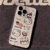 Cartoon Cat Transparent Phone Case for iPhone 13/14 Pro/15/16 Pro Max/17
