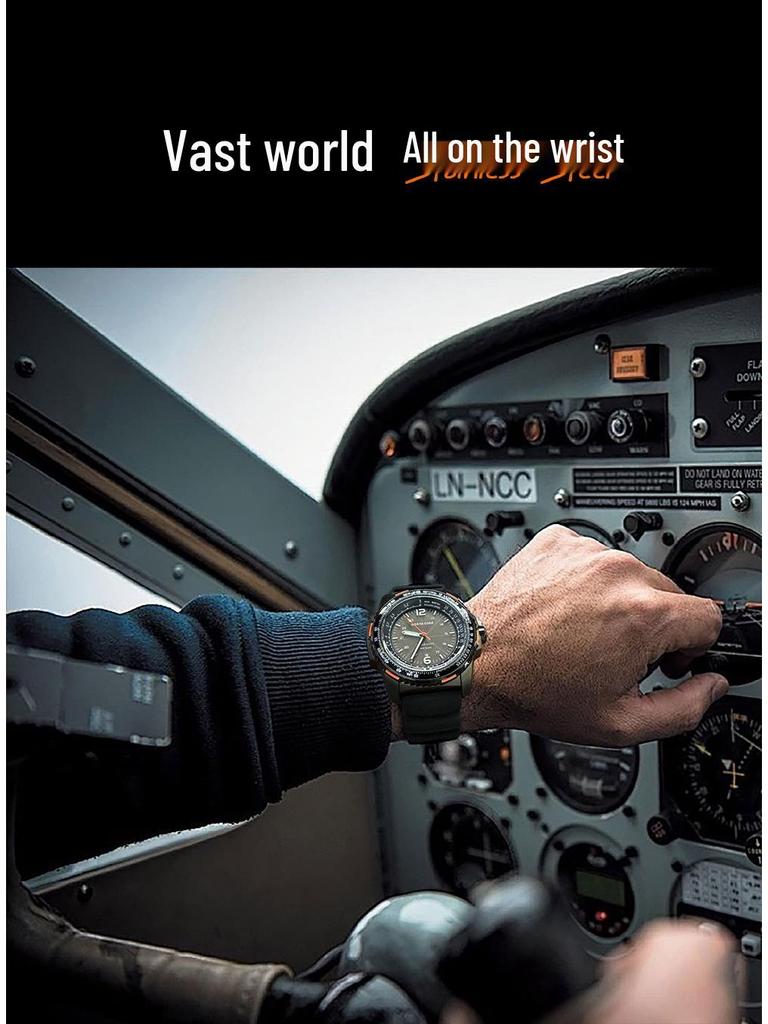 Men's Solar-Powered Waterproof Sports Watch with Luminous Hands and Long Battery Life