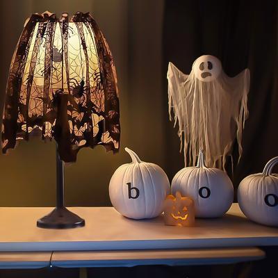 Black Lace Tablecloth Table Lampshade Decoration