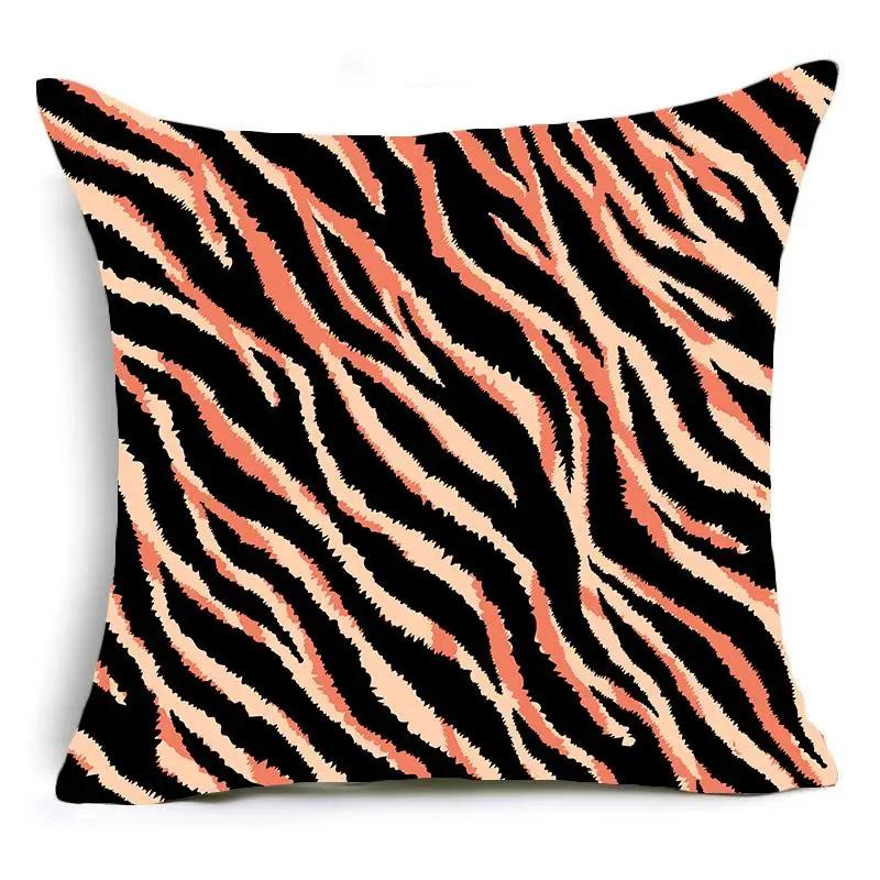 Home Decor Animal Print Pillow Cover Leopard Tiger Zebra Cattle Snake Cushion Cover Home Sofa Chair Decor Pillowcase 45X45Cm