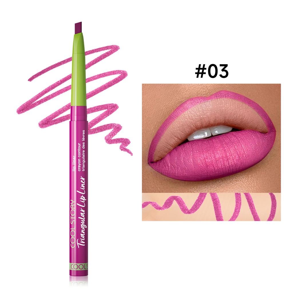 Triangular Oblique Lip Liner Matt Monochrome Semi-long-lasting Outline Velvet Not Easy To Take Off Makeup Lipstick Pen Lip Makeup