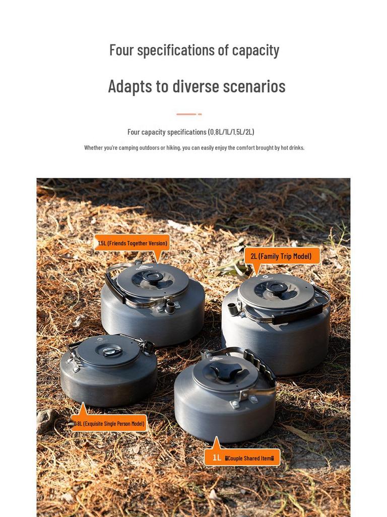 Portable Aluminum Camping Kettle: Boil Water, Make Tea & Coffee with the S2000 Outdoor Picnic Gear