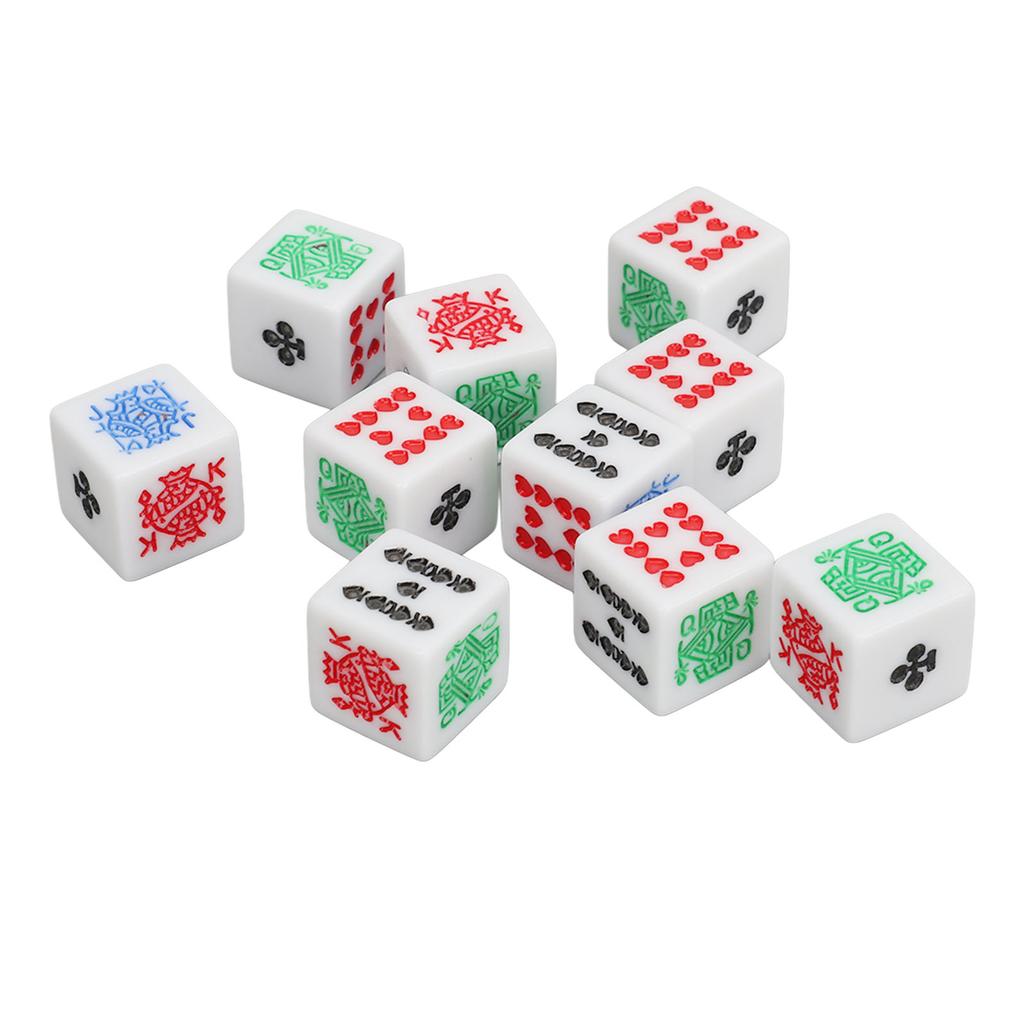 20 Pieces 6 Sided Poker Dice Acrylic Game Dice Set Great for Poker Games Party Supplies Birthday Party Games