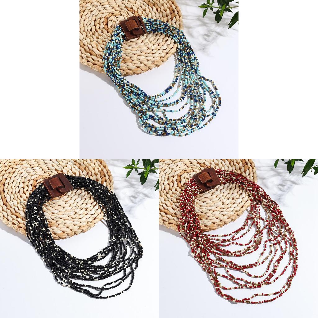 Multilayer Necklace With Acrylic Beads For Women Winter