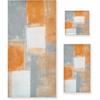Orange Grey Bath Towels Set of 3,Gray White Graffiti Abstract Modern,Decoractive Bathroom Towels Set 1 Bath Towel,1 Hand Towel,1 Washcloth,Soft