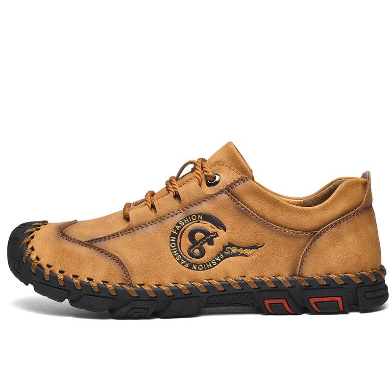 Brand Big Size Genuine Leather Men'S Shoes Outdoor Non-Slip Footwear Men Casual Shoes Male Comfortable Flats Lace Up Moccasins