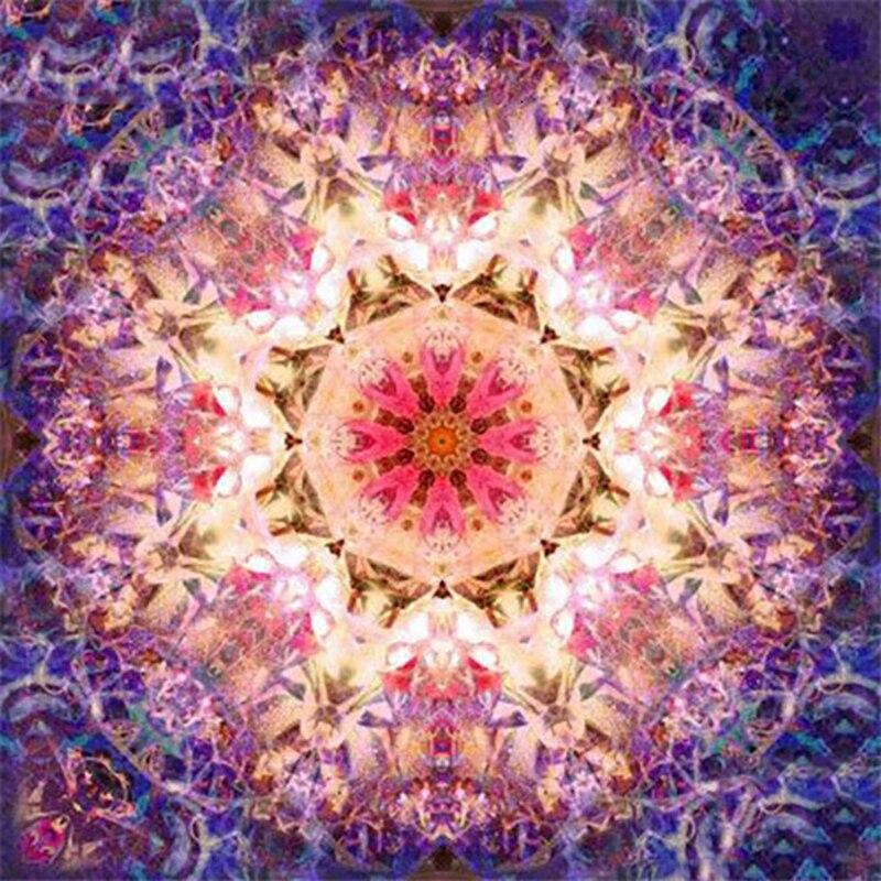 Pełna Okrągły Żywica Krajobraz Diament Malarstwo Kwiat Mandala DIY Diament Haft Obraz Dżetów Rzemieślniczych Prezent