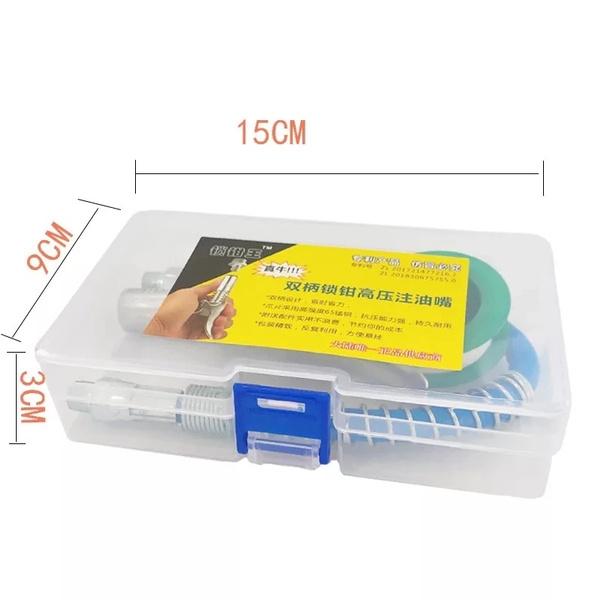 Grease Gun Adapter Hose Kit Gun Lock Grease Coupler Quick Release Lock On Coupling End 1/8” NPT SAE & Metric Zerk Fitting