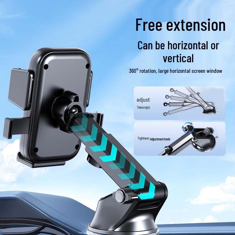 Telescopic Suction Cup Car Phone Holder & Multifunctional Dashboard Mount