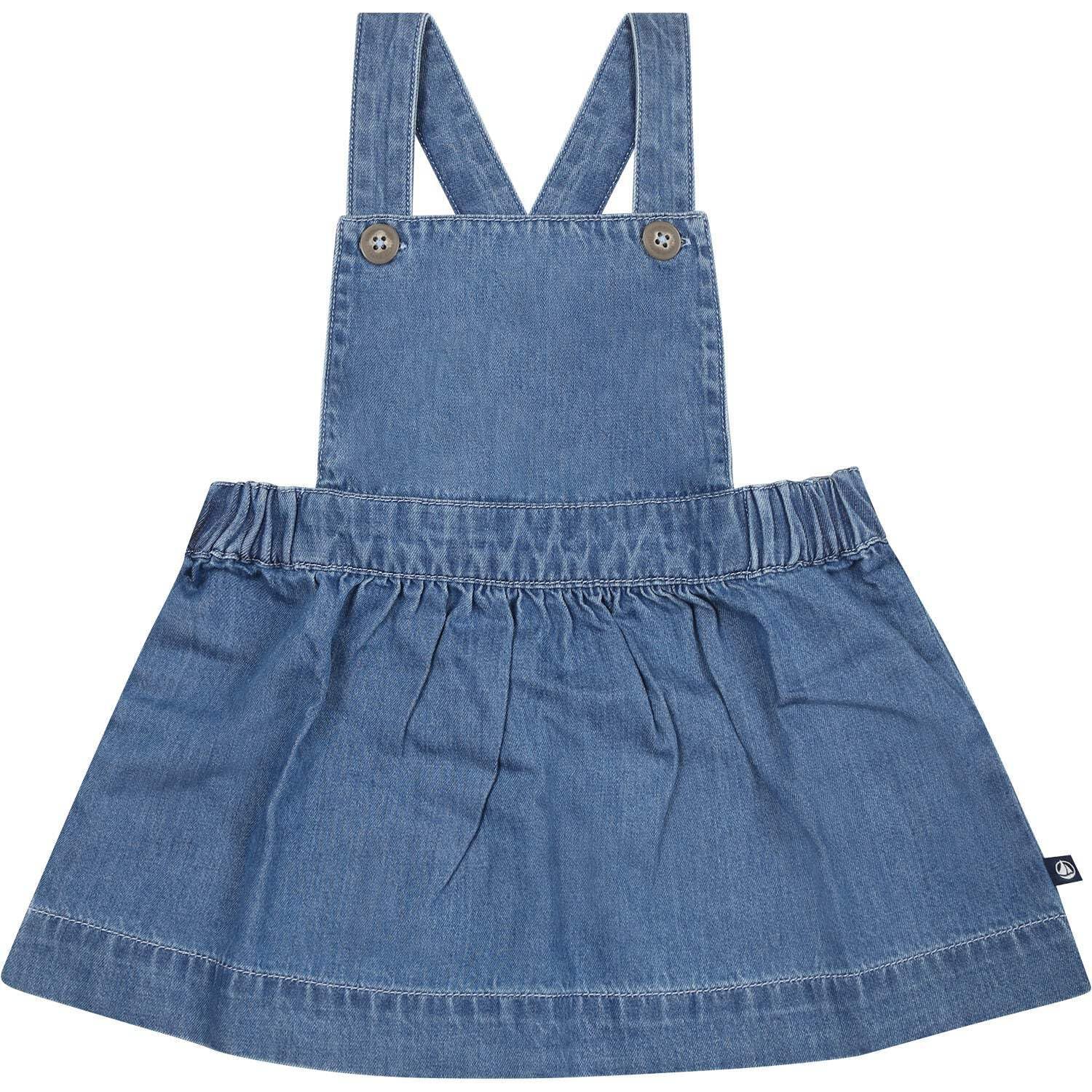

Light Denim Jumper Skirt A09OD Blue 36 Months 95cm [Petit Bateau] синій
