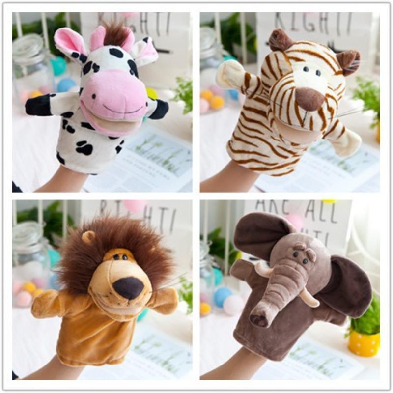 Hand Puppet Toy Animal Gloves with Movable Mouth Plush Monkey Pink Pig Ventriloquism To Appease Hand Puppet Children Parent-child Early Education