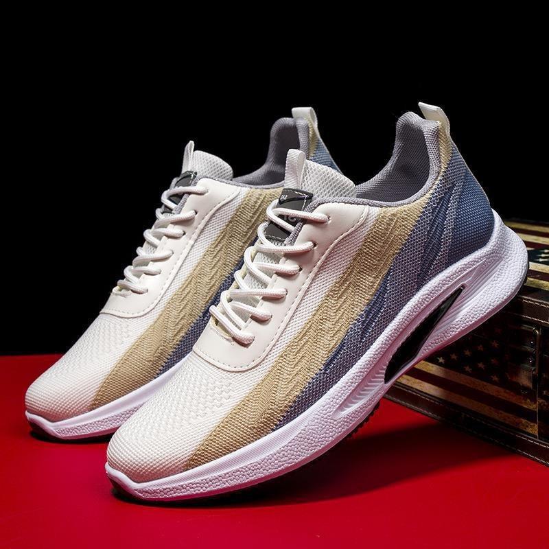 Men's Summer Fly-woven Casual Shoes Mesh Breathable Sports Shoes Student Running Men's Shoes Versatile