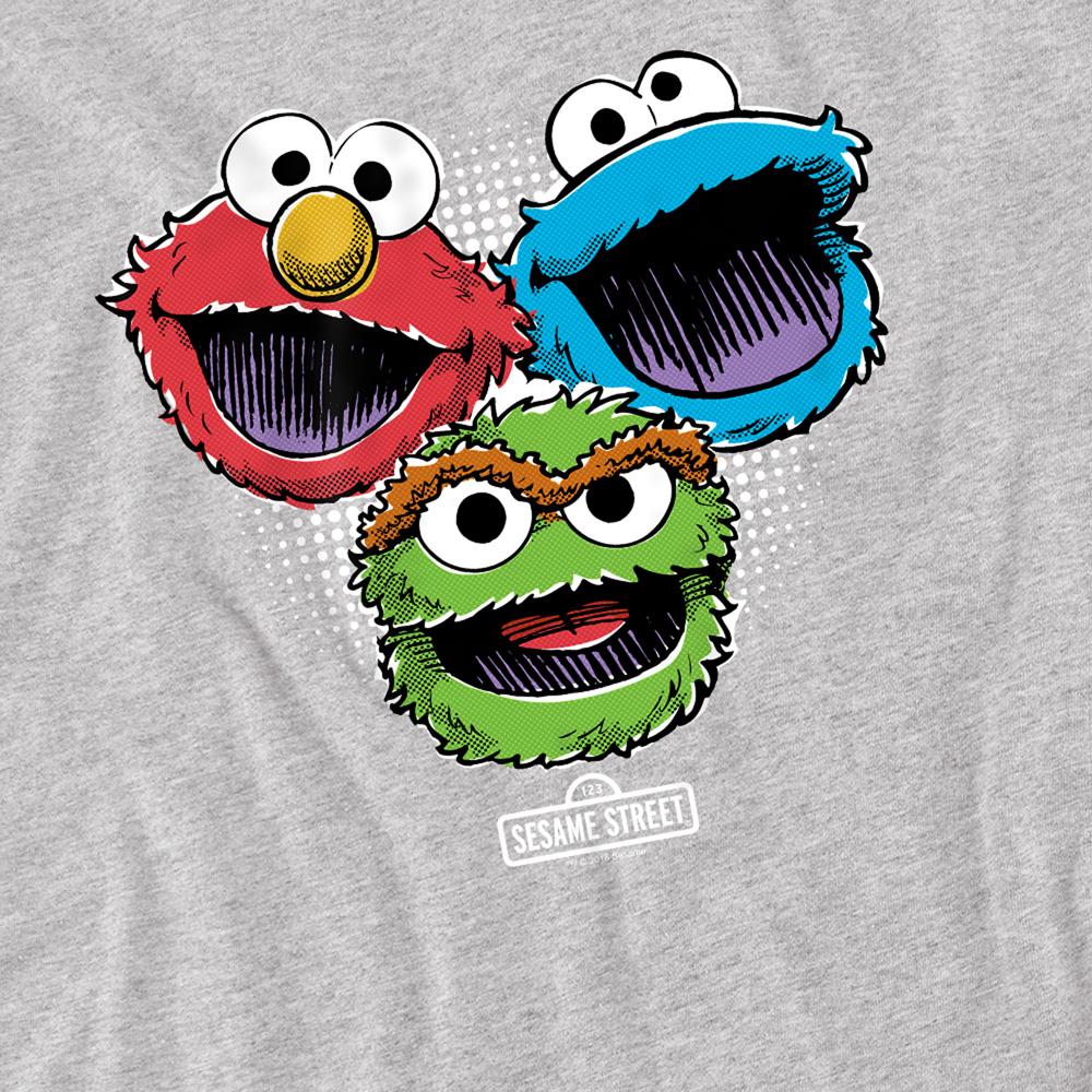 Sesame Street Unisex Adult Halftone Heads T-Shirt
