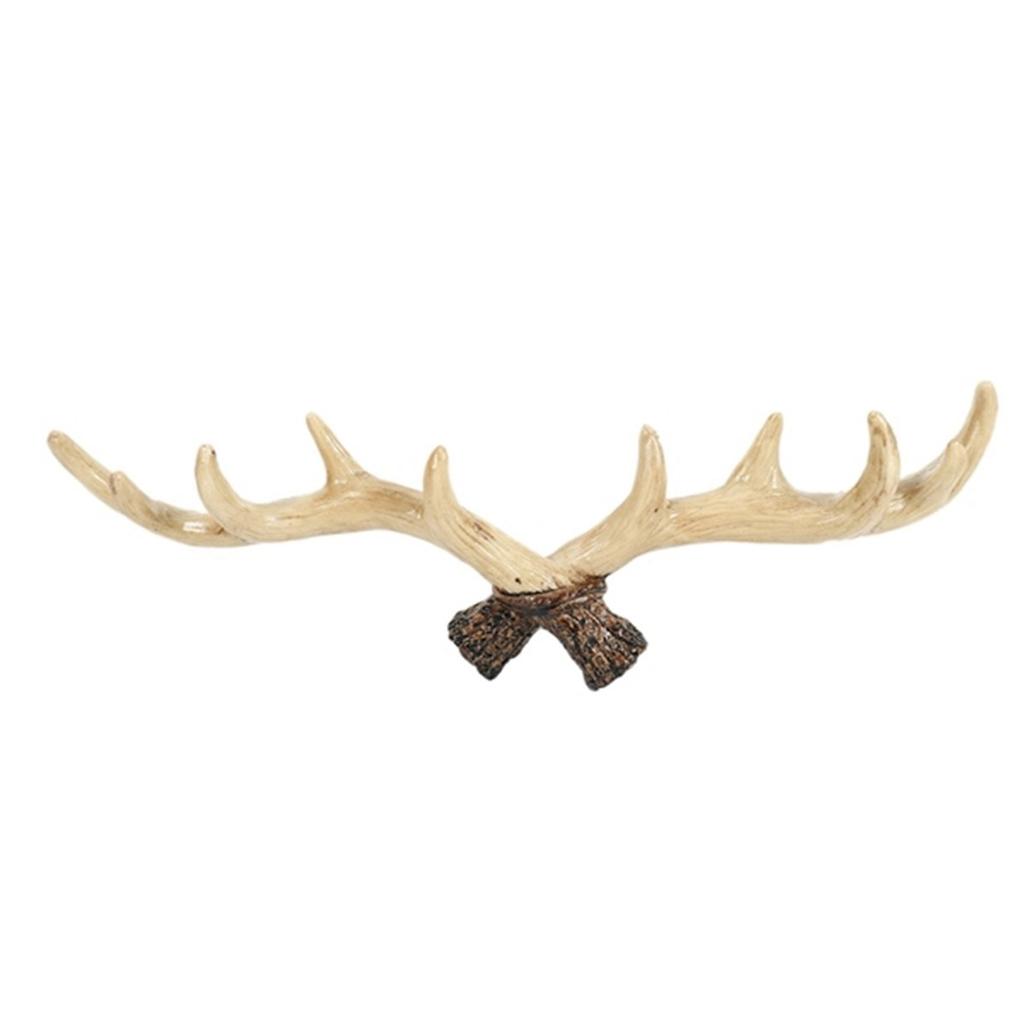 3X Vintage Deer Antlers Wall Hooks - 28Cm Wall Mounted Clothes Hanger Coat Rack Key Holder For Decorative Wall Hook,A