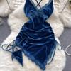 Sexy Irregular V-Neck Sexy Night Dress Women Lingerie Underwear Split Camis Backless Clothes Female Fashion Nightwear Sxuality Erotic Pajamas 2024