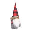 Santa Doll Ornament Red Black Plaid Hat Faceless Cloth Statue Holiday Decoration for TV Cabinet