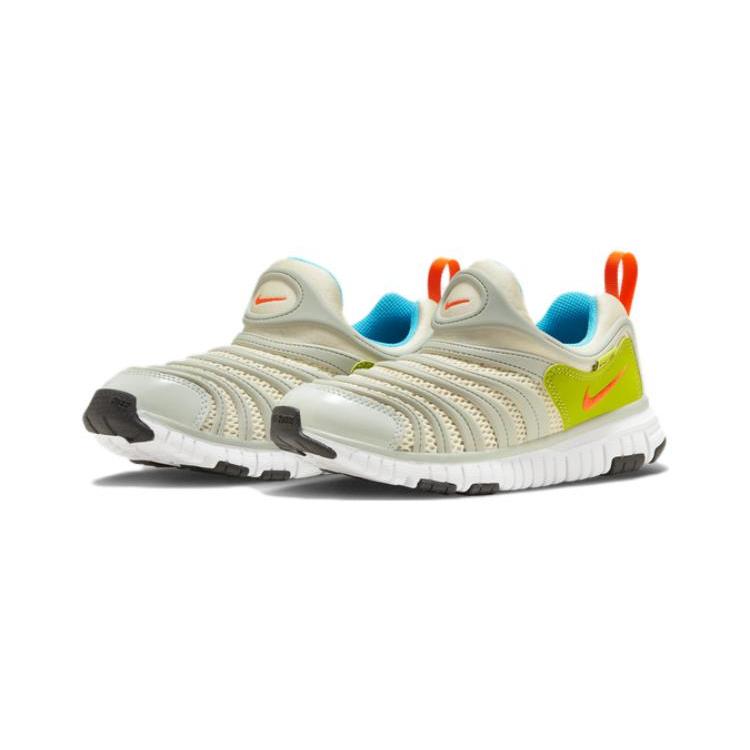 Nike Dynamo Free PS Caterpillar Cushioning Low top Kids Lifestyle Shoes Silver Green Pre school FN3690-180