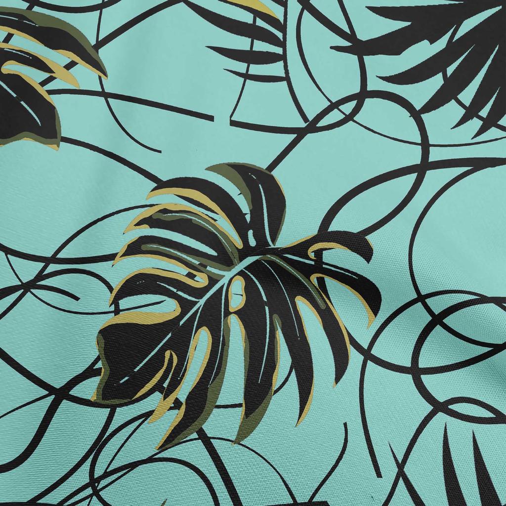 oneOone Cotton Flex Mint Green Fabric Abstract Tropical Leaf Craft Projects Decor Fabric Printed By The Yard 40 Inch