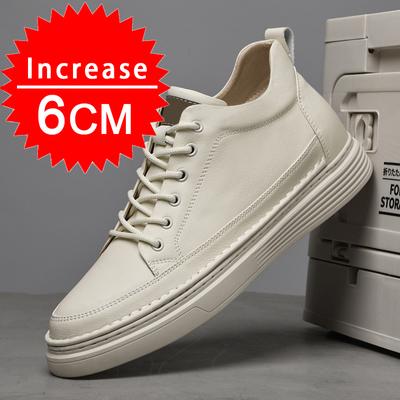 Men's Genuine Leather Elevator Shoes, Men's 6 Cm Height-increasing Casual Shoes, Invisible Inner Height-increasing Men's Shoes