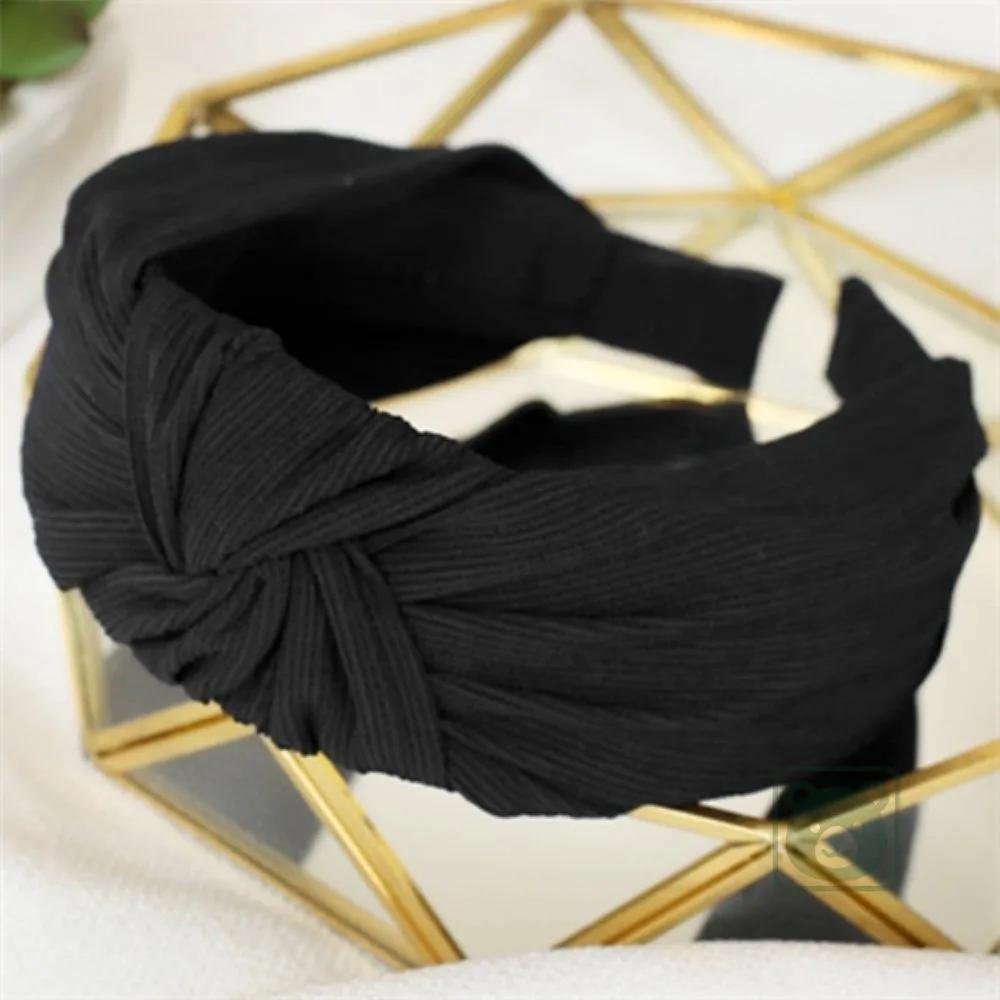 Vares Black Twisted Headband Ribbon Headband Hairband Ribbed Headband