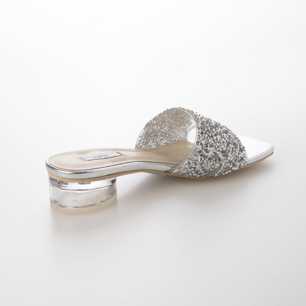 [Evol] [Cushioned] Glitter Clear Heel Sandal