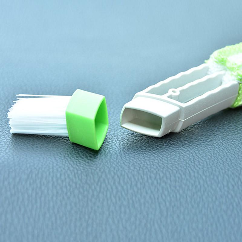 1Pcs Multifuncional escova de cabeça dupla saída de ar do carro esfregão escova de ar condicionado painel de instrumentos limpeza beleza