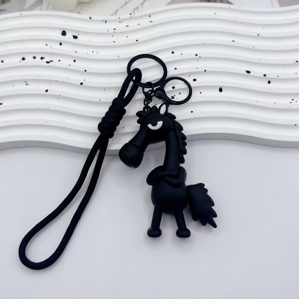 The Year Of The Horse Mascot Is The Best Choice For The Cool Black Horse Ink Bag Keychain Pendant Pendant Gift Accessories