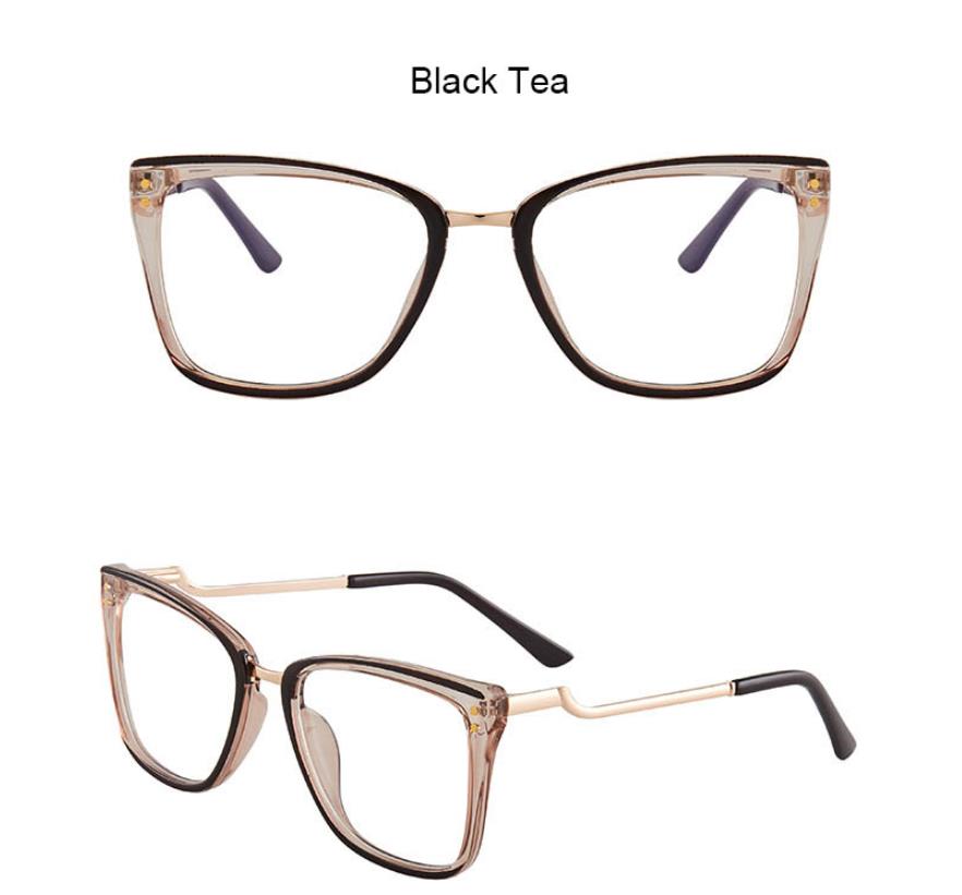 Luxury Brand Square Myopia Glasses Khaki Eyeglasses Frame Women Office Anti Blue Light Computer Glasses TR90