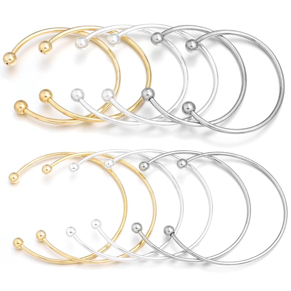 Louleur Adjustable Cuff Open Bangle Bracelet Metal Wire Bracelet Base Setting For Women Girls DIY Jewelry Making Accessories
