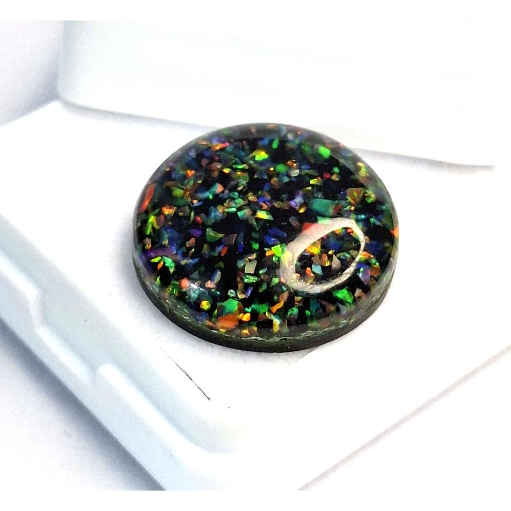 Fabulous Natural Australian Black Fire Opal 10-12 Ct Round Cut Loose Gemstone