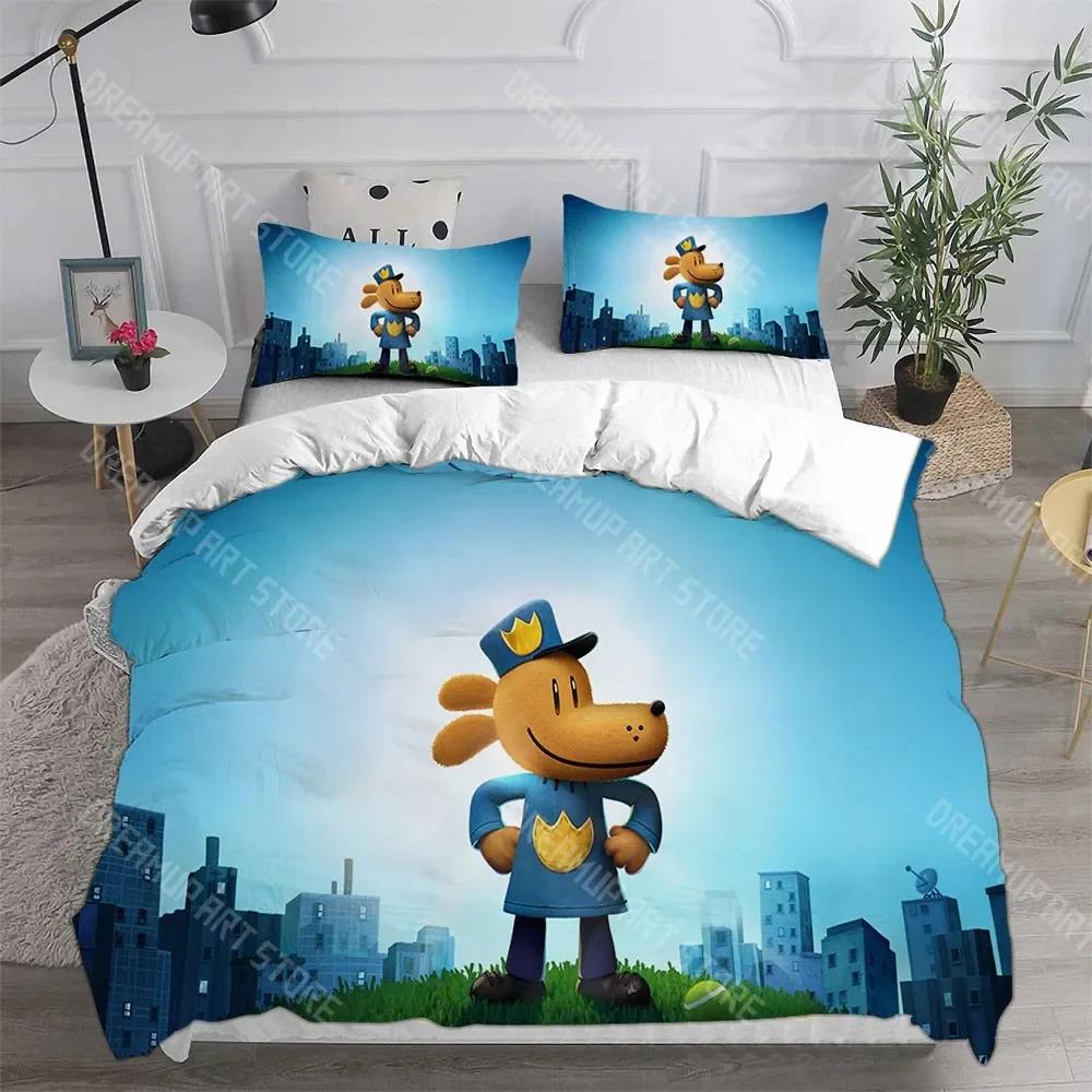 3D Print Dog Man Anime Bedding Sets Quilt Bed Cover Comforter Duvet Cover Pillow Case 2-3 Pieces Sets Teenagers Children's Gifts