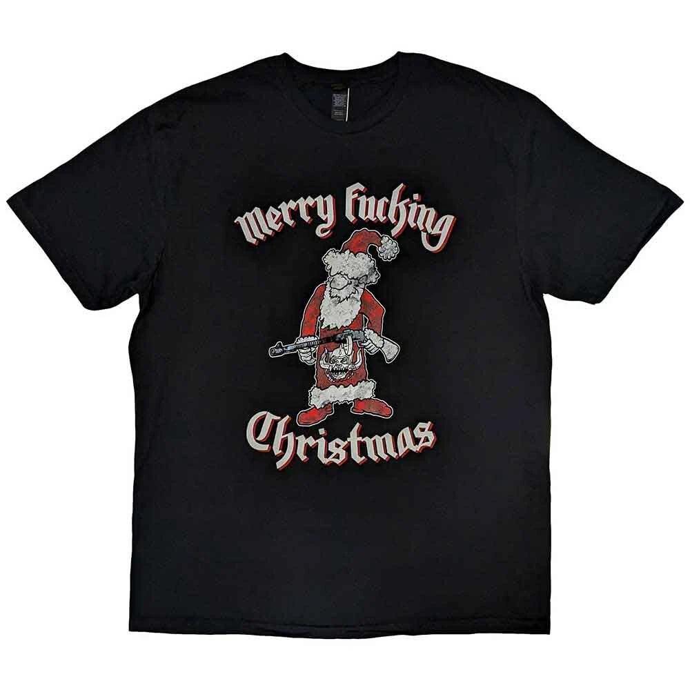 Motorhead T Shirt Merry Christmas Band Logo Official Mens Black L XL