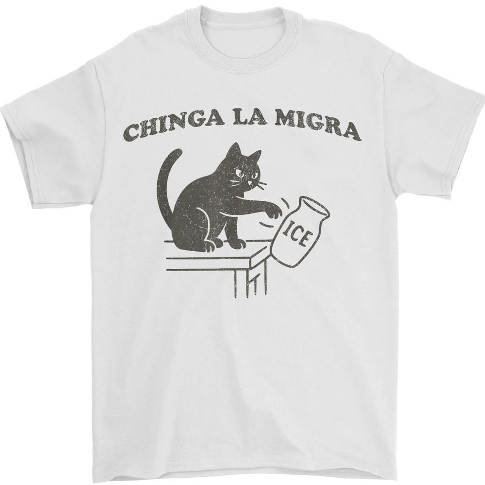 

Chinga La Migra Pro Immigration Human Rights Abolish Ice Cat Unisex T-Shirt M