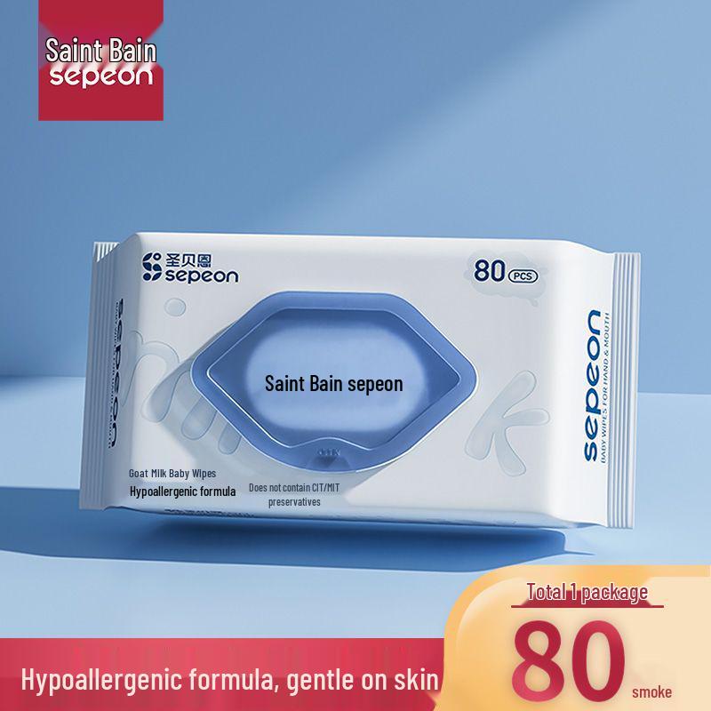 Saint Bain Baby Wipes Double Care: Extra-Large Hand & Face Cleansing Wipes for Children