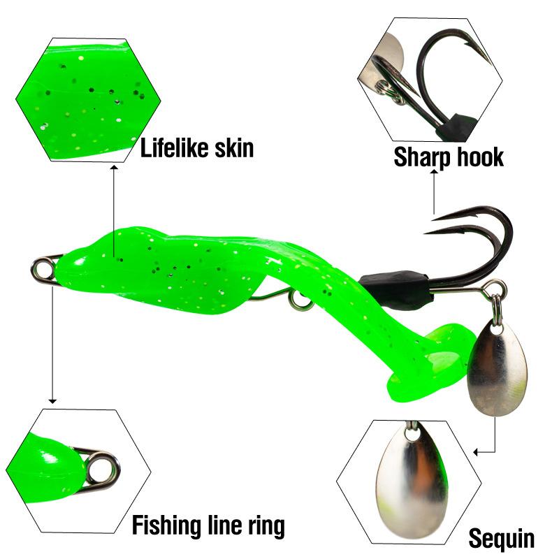 7/8/9Cm Frog Fishing Lure Soft Bait With Spoon Fishing Tackle For Snakehead Silicone Bait With Hook Simulation Frog Lures